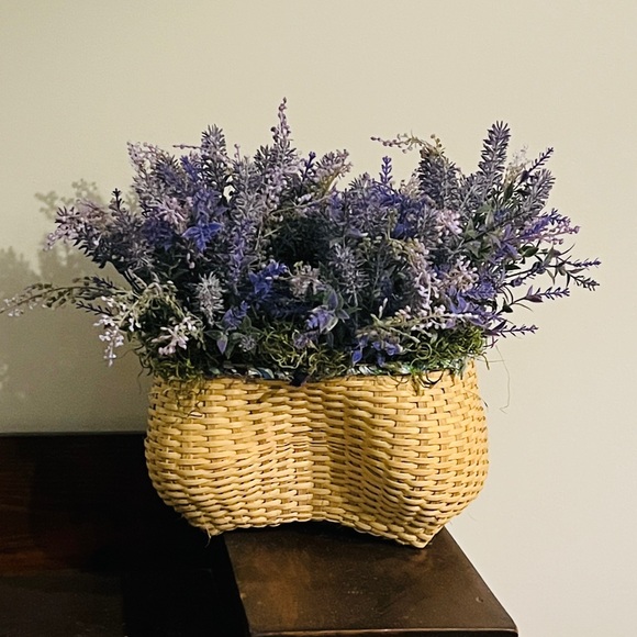 Other - Faux Lavender Floral Basket Arrangement